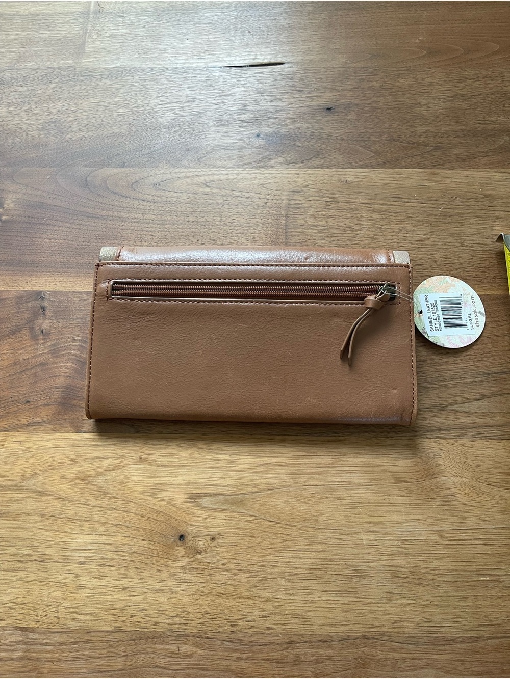 The Sak Brown Leather Passport & Ticket travel Wallet with Patterned Lining NWT - Picture 4 of 8